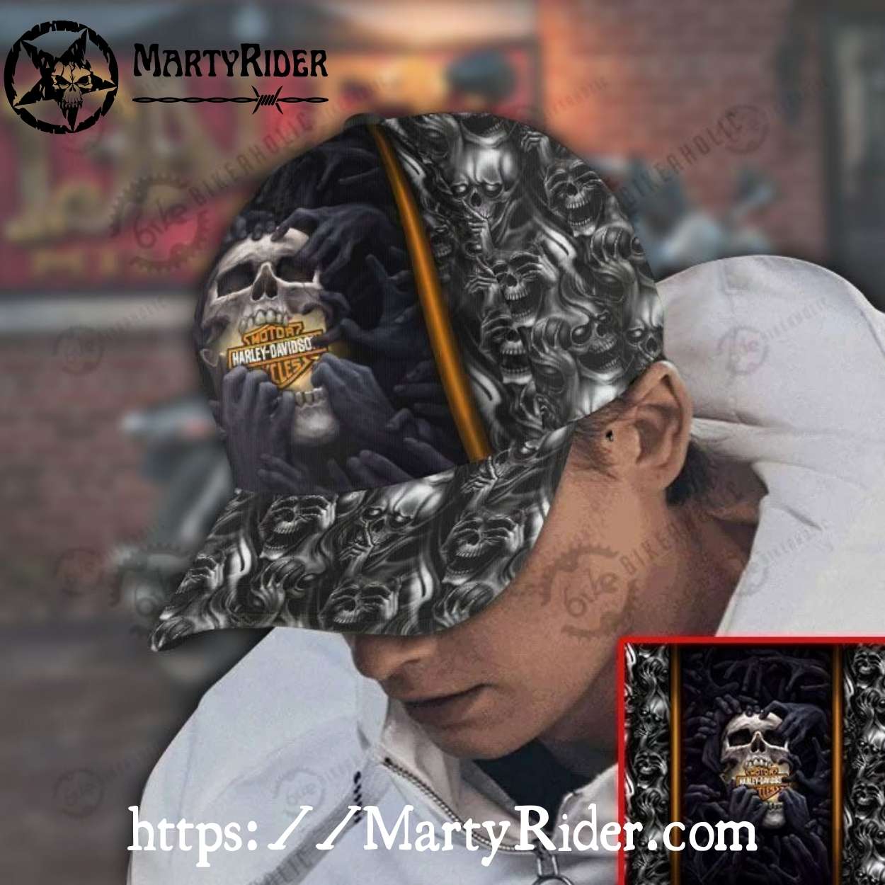Skull and Hands Harley Davidson Caps – Dark Soul Reach Skull and Hands Harley Davidson Caps – Dark Soul Reach