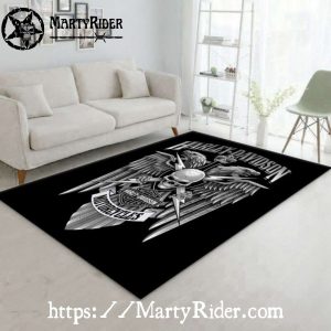 Skull with Wings Blade Harley Davidson Rugs