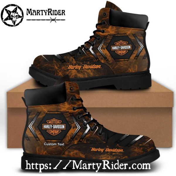 Smoky Flame Harley Davidson Shoes Mens Harley Riding Boots