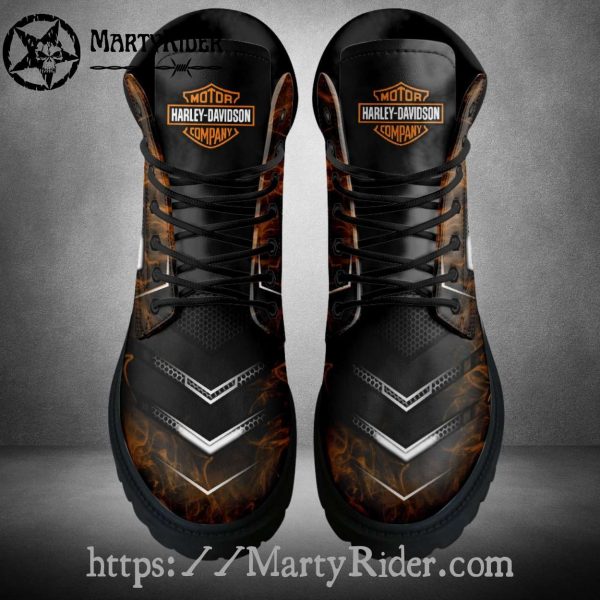 Smoky Flame Harley Davidson Shoes Mens Harley Riding Boots