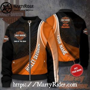 Smooth Curve King bomber harley orange black harley davidson