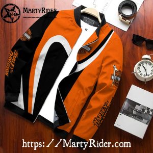 Smooth Wave bomber harley orange black harley davidson style