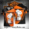 Snoopy Beach Vibe Harley Davidson Hawaiian Shirt Blue Fun