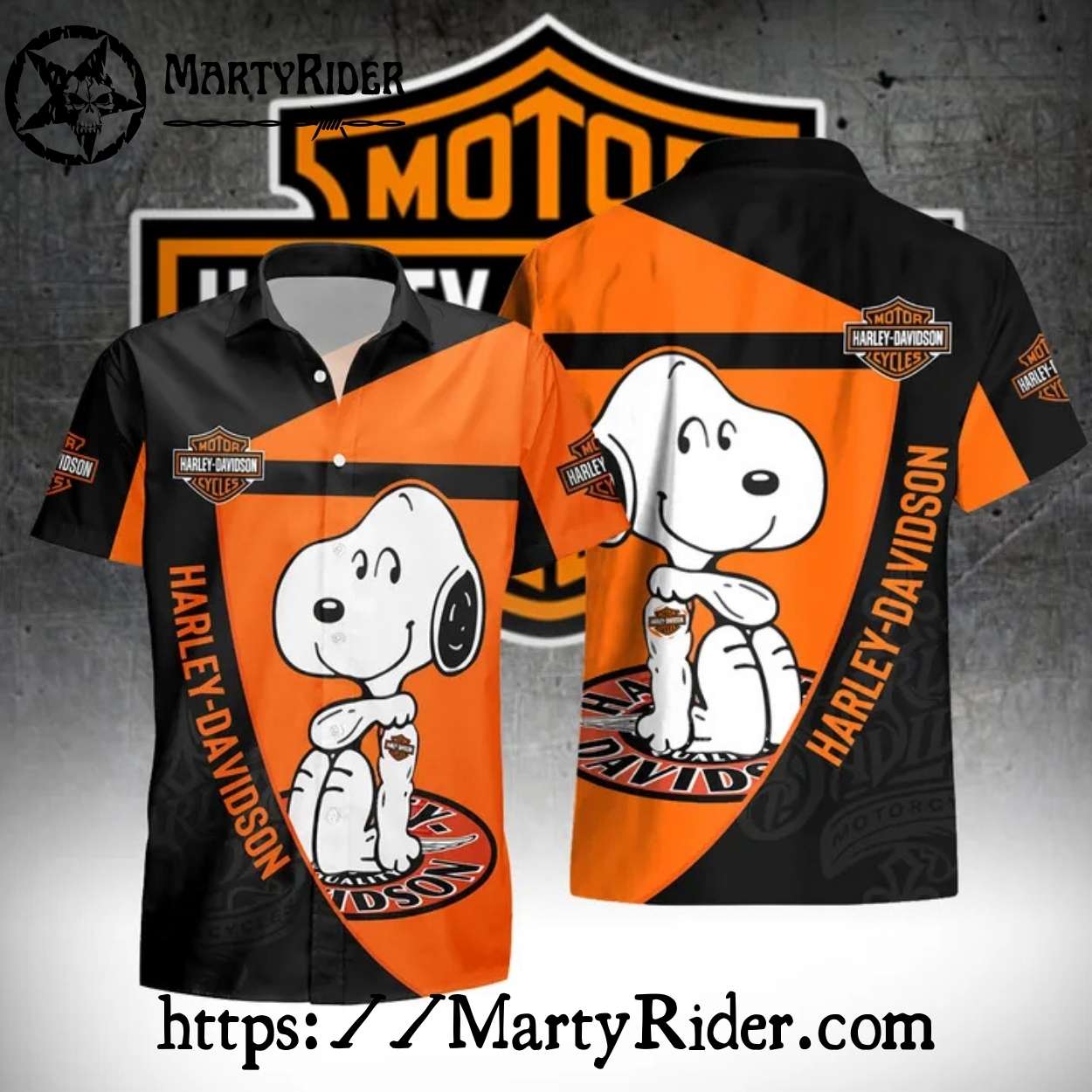 Snoopy Orange Ride Harley Davidson Hawaiian Shirt Snoopy Orange Ride Harley Davidson Hawaiian Shirt
