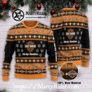 Snowflake Reindeer Harley Davidson Ugly Xmas Sweater