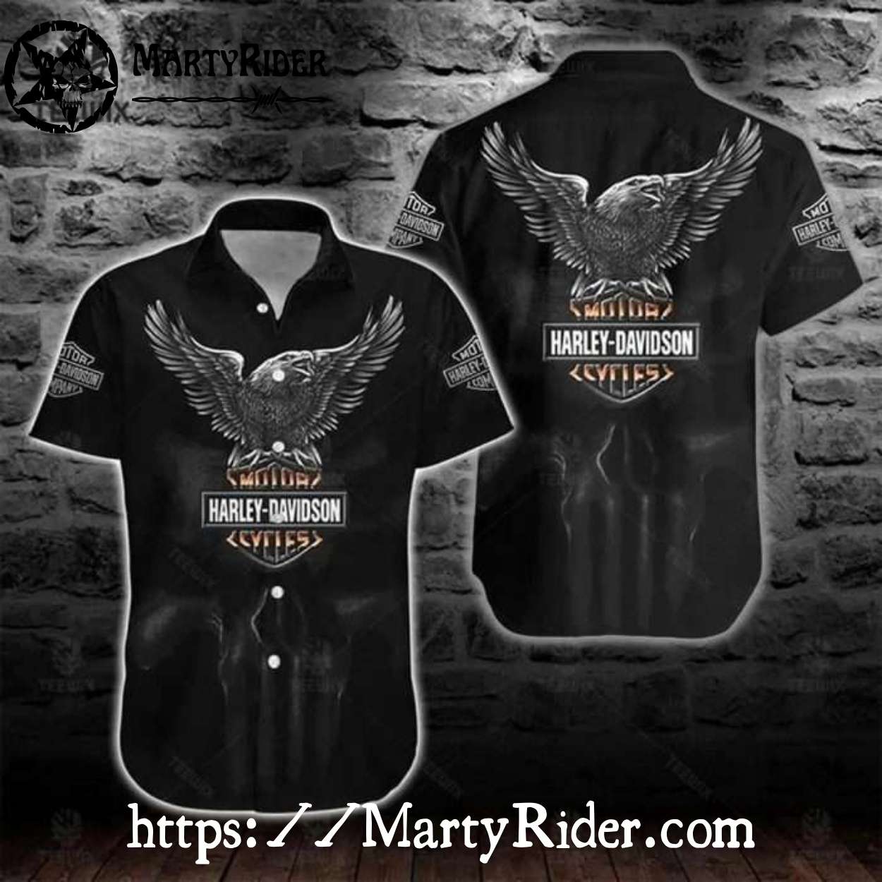 Soaring Eagle Harley Davidson Hawaiian Shirt With Smoky Effect Soaring Eagle Harley Davidson Hawaiian Shirt With Smoky Effect