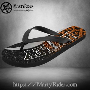 Spark Fade Harley Davidson Flip Flops Orange Leopard