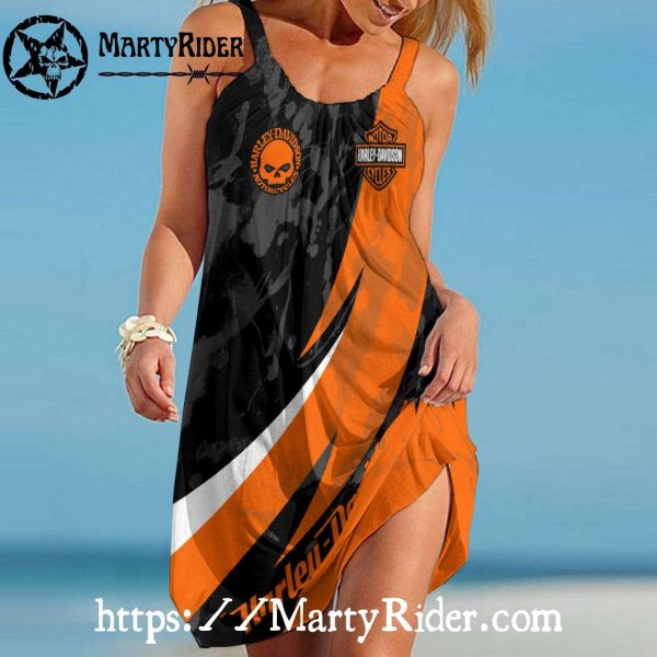 Split Skull Harley Davidson Beach Dress Fierce