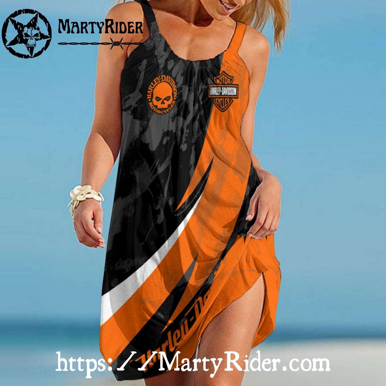 Split Skull Harley Davidson Beach Dress Fierce Split Skull Harley Davidson Beach Dress Fierce