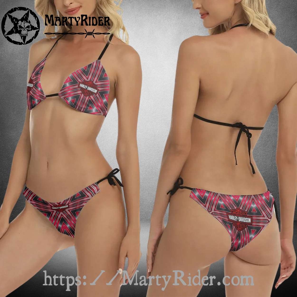 Starburst Lines Harley Davidson Bikini Retro Beach Style Starburst Lines Harley Davidson Bikini Retro Beach Style