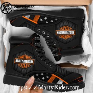 Stars and Stripes Harley Davidson Shoes Mens Harley Riding Boots
