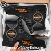 Classic Black Harley Davidson Crocs with Bold Stripe Style