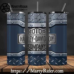Steel Plate Design Harley Davidson Skinny Tumbler 20oz