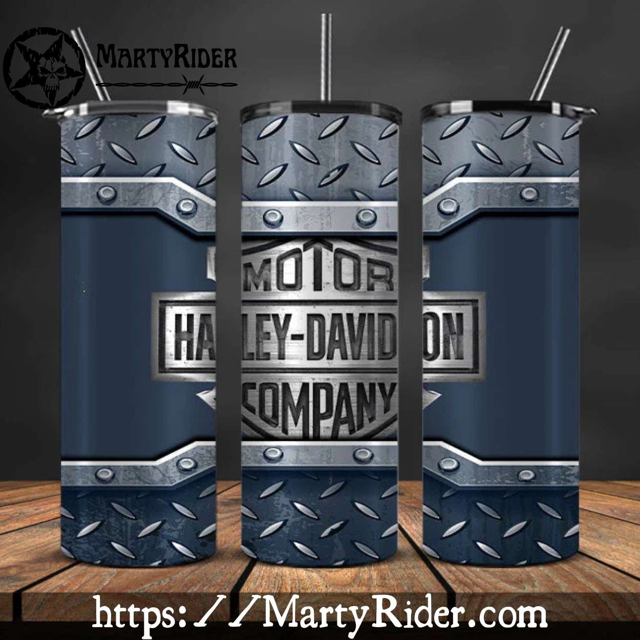 Steel Plate Design Harley Davidson Skinny Tumbler 20oz Steel Plate Design Harley Davidson Skinny Tumbler 20oz