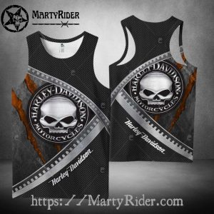 Steel Skull Emblem Tank Top Harley Davidson Style