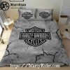 Green Skull Harley Davidson Bedding Sets with Dripping Effect