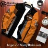 Striped Panels bomber jacket harley davidson orange black