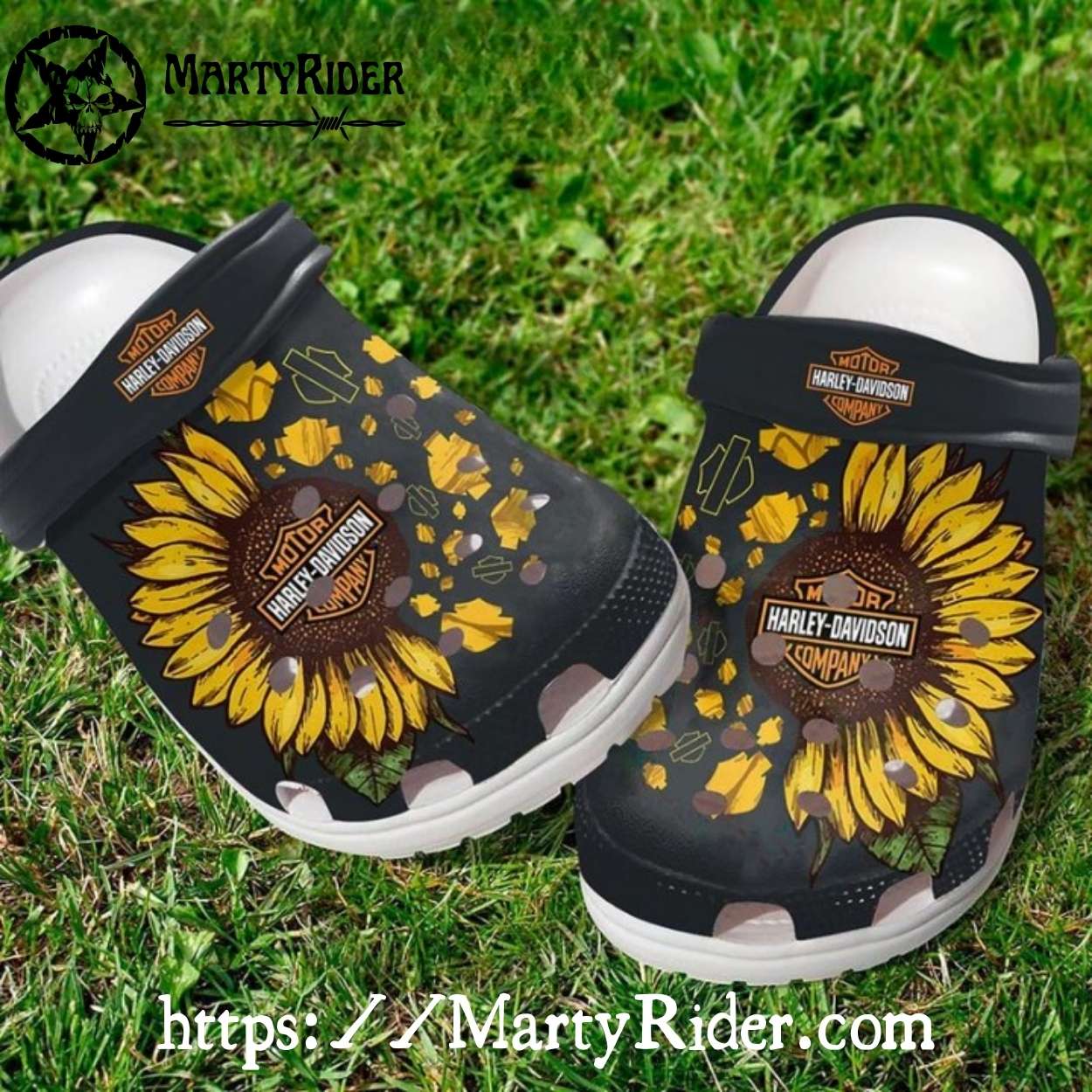 Sunflower Bloom Harley Davidson Crocs for Women Riders Sunflower Bloom Harley Davidson Crocs for Women Riders