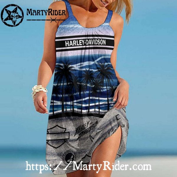 Sunset Ocean Harley Davidson Beach Dress Tropical Feel