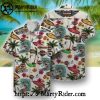 Tiki Totem And Floral Harley Davidson Aloha Shirt Yellow