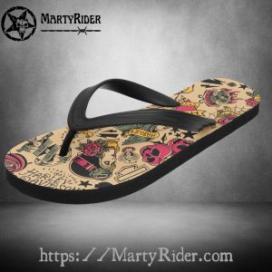 Tattoo Art Harley Davidson Flip Flops Retro Vibes