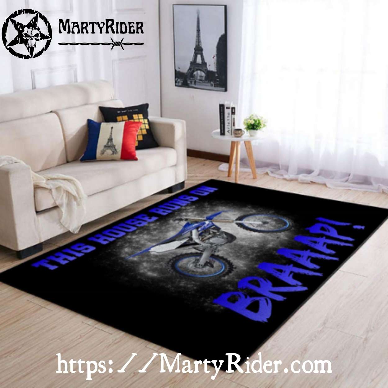 This House Runs on Braaap Dirt Bike Rug This House Runs on Braaap Dirt Bike Rug