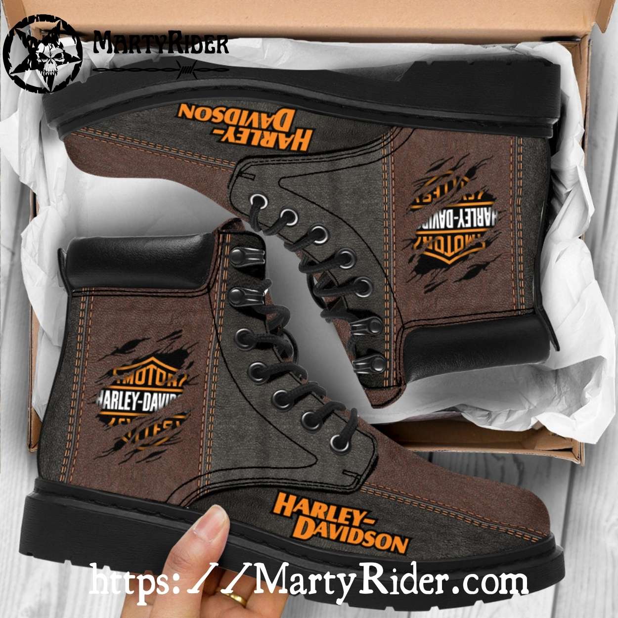 Torn Denim Harley Davidson Shoes Timberland Boots Style Torn Denim Harley Davidson Shoes Timberland Boots Style