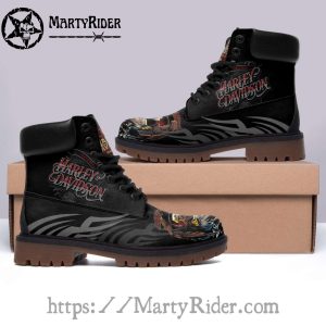 Tribal Eagle Design Harley Davidson Timberland Boots