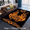 Orange Stripe Badge Panel Harley Davidson Rugs