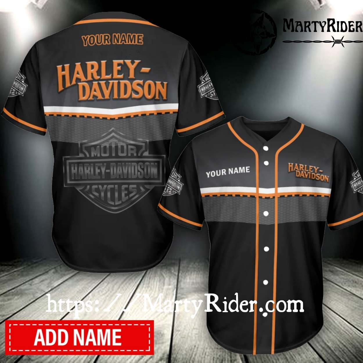 Tribal Script Personalized Harley-Davidson Baseball Jersey Tribal Script Personalized Harley-Davidson Baseball Jersey