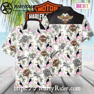 Tropical Toucans And Logos Harley Davidson Aloha Shirt