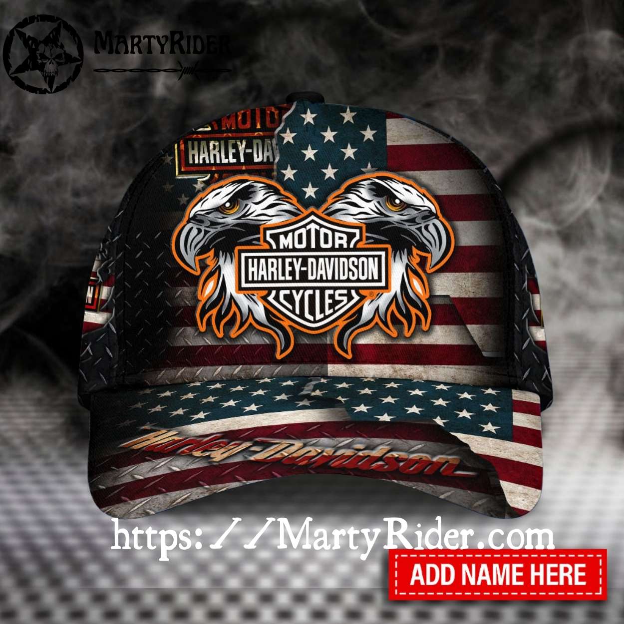 Twin Eagles American Flag Harley Davidson Cap Twin Eagles American Flag Harley Davidson Cap
