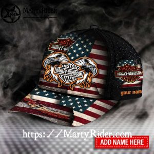 Twin Eagles American Flag Harley Davidson Cap