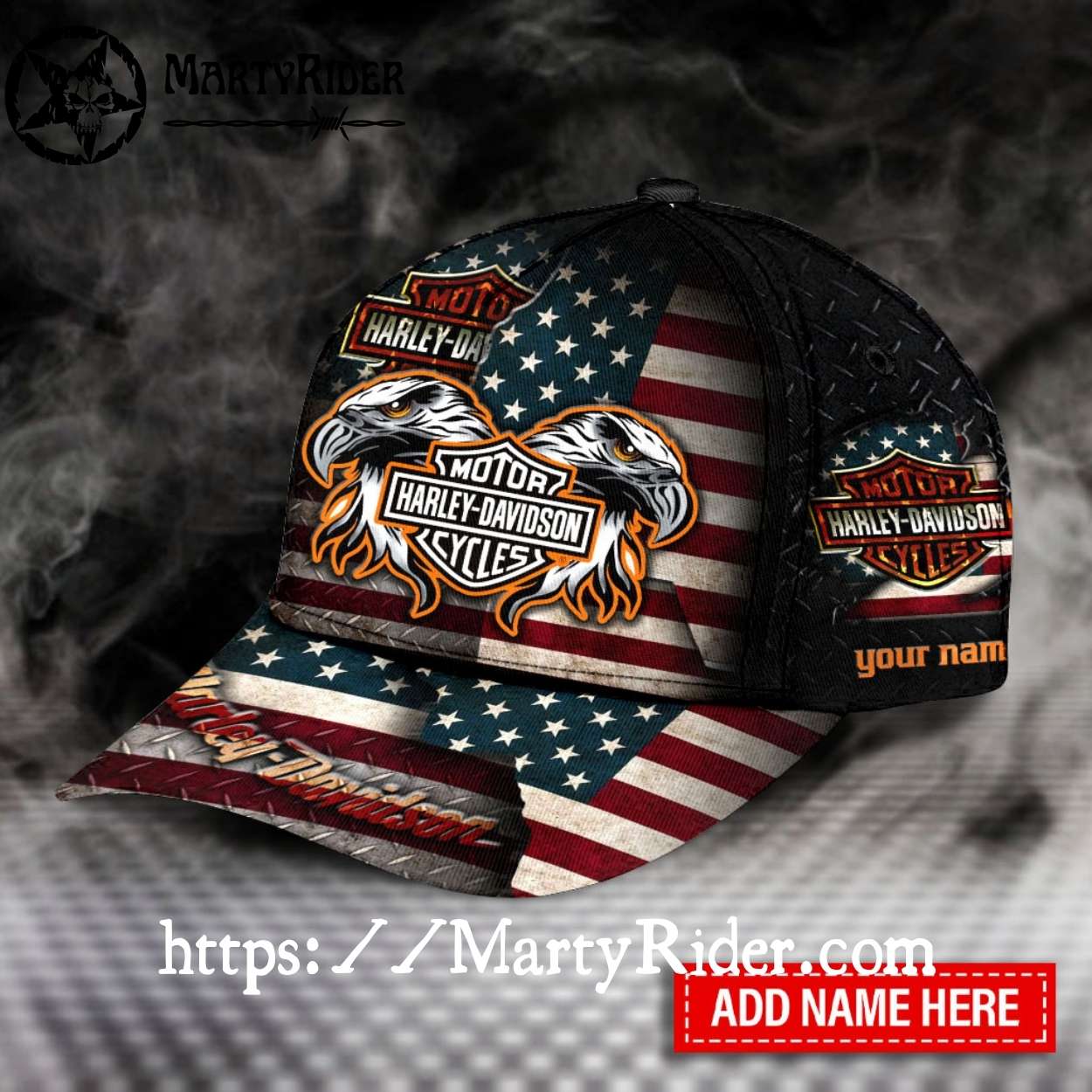 Twin Eagles American Flag Harley Davidson Cap Twin Eagles American Flag Harley Davidson Cap