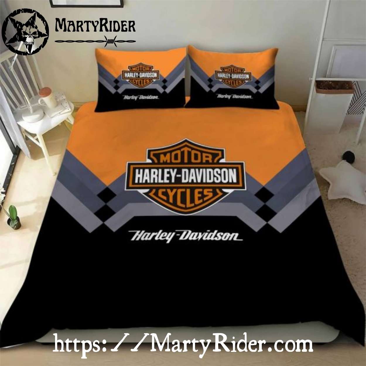 Two-Tone Diamond Pattern Harley Davidson Bedding Sets Two-Tone Diamond Pattern Harley Davidson Bedding Sets
