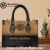 Geometric Orange Harley Davidson Leather Tote for Her