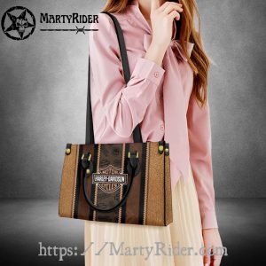 Two-Tone Vintage Harley Davidson Leather Lady Tote Bag