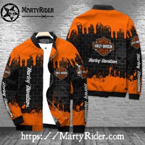 Urban Graffiti Brick Wall bomber Harley Davidson Jackets
