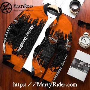 Urban Graffiti Brick Wall bomber Harley Davidson Jackets