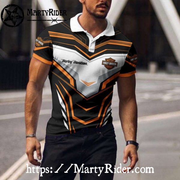 V-Twin Armor Style Harley Davidson Polo Shirt for Men