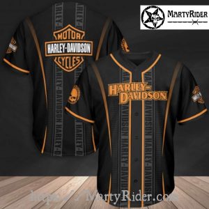 Vertical Stripe Skull Harley Davidson Baseball Jerseys