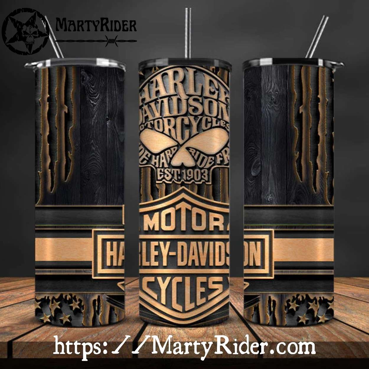 Vintage Black Wood Logo Harley Davidson Tumblers 20oz Vintage Black Wood Logo Harley Davidson Tumblers 20oz