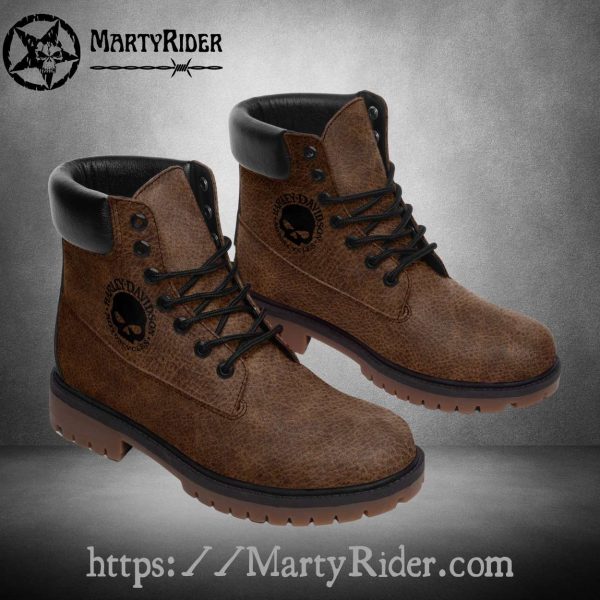 Vintage Brown Harley Davidson Shoes Timberland Mens Boots