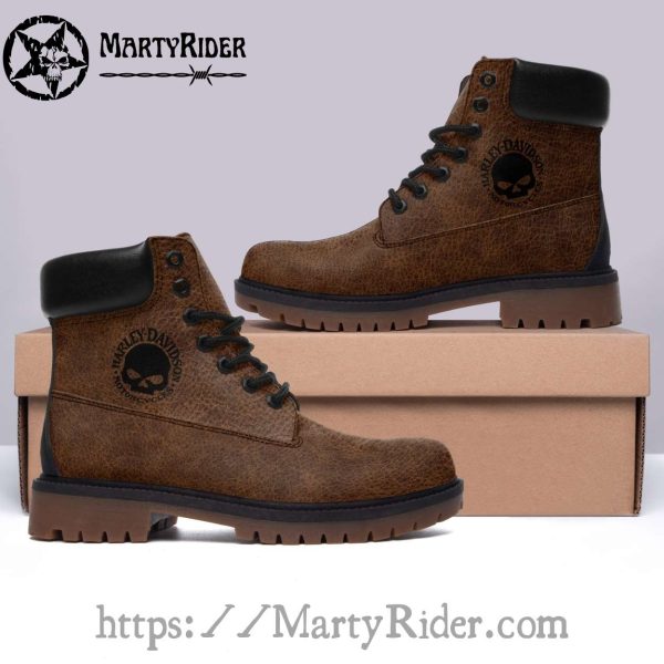 Vintage Brown Harley Davidson Shoes Timberland Mens Boots