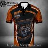 Tattoo Pattern Harley Davidson Polo Shirt with Flames