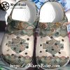 Skull Badge Harley Davidson Crocs with Black Texture Design
