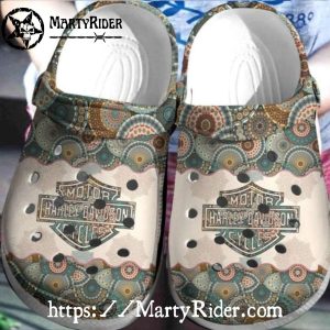 Vintage Mandala Pattern Harley Davidson Crocs Unique