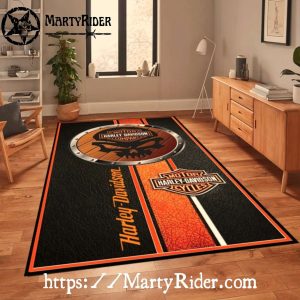 Vintage Skull Medallion Harley Davidson Rugs