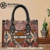 Zigzag Orange Black Pattern Harley Davidson Leather Bags
