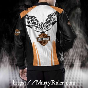 White Black Harley Davidson Bomber Jackets bomber harley jacket 3